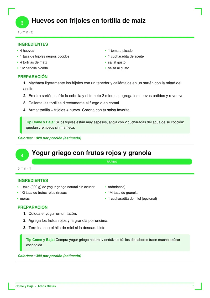 Página real del libro Adiós Dietas